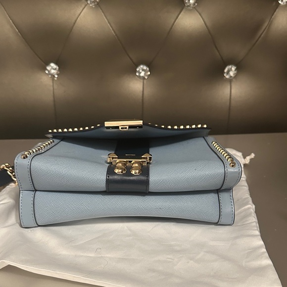 Michael Kors Studded Blue and Gold Crossbody Bag - Picture 5 of 5